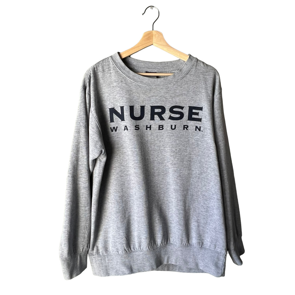 Washburn University Gray Nurse Fleece Crewneck Size Large